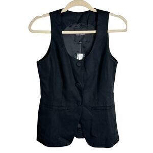 Madewell NWT Black Scoopneck Cutaway Vest Tencel Lyocell/Cotton/Linen Casual 8